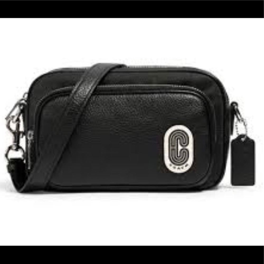 Coach Women’s Bags Coach Court Crossbody black w, C logo 2 zipper compartments